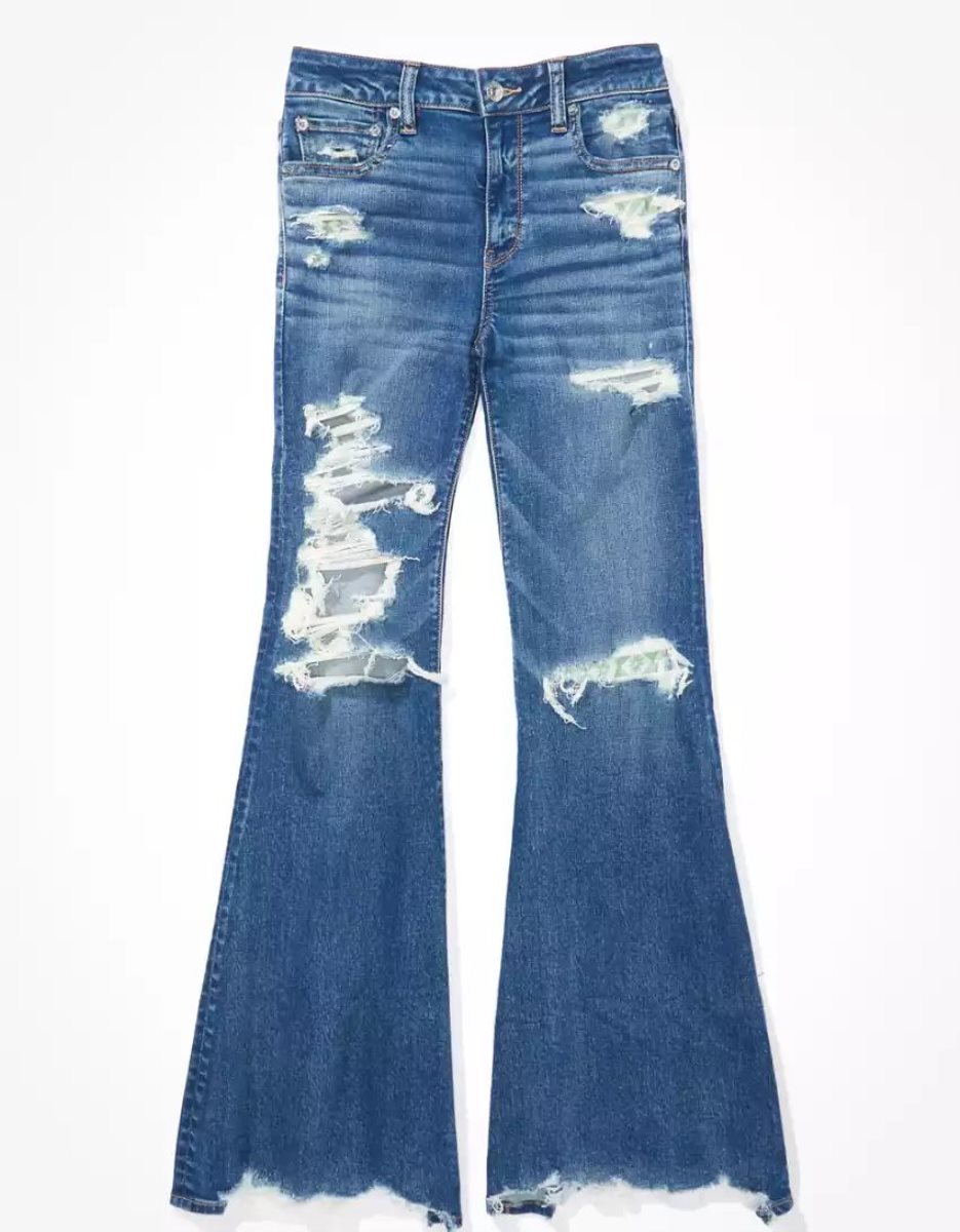 Jean American Eagle AE Ne(x)t Level Ripped Festival Flare Multicolore Femme | IOY-33748600